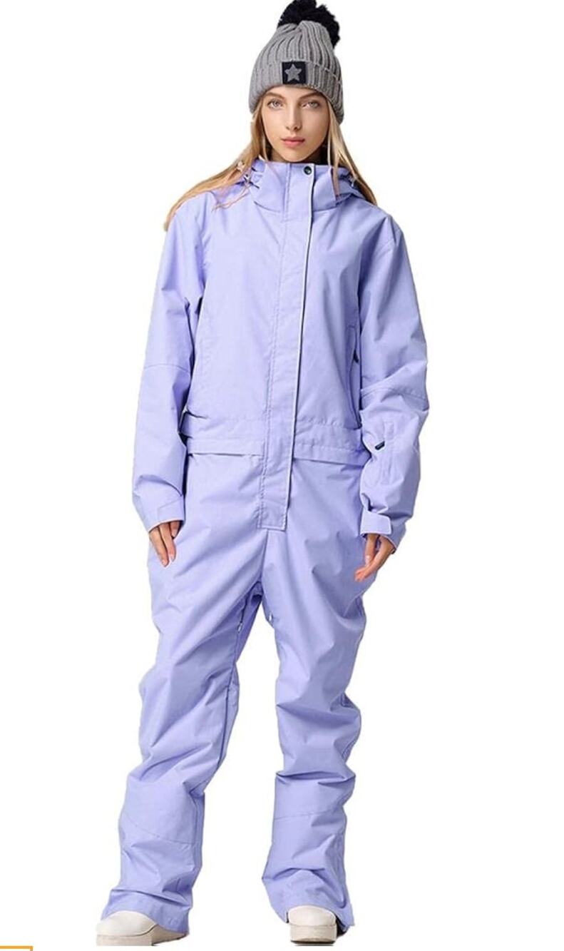 One Piece Ski Suit Lavender Insulated Waterproof Snowboard Snowsuit Size :XS